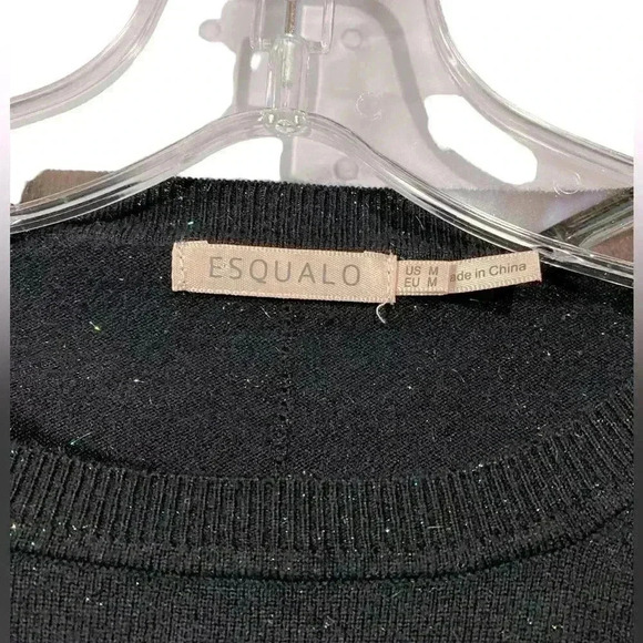 NWOT Esqualo, Sparkling Long-Sleeve Pullover, Medium, Black - Picture 4 of 9